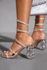 Load image into Gallery viewer, Sparkly Silver Open Toe Gladiator Stiletto Strappy High Heel Sandals