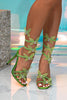 Load image into Gallery viewer, Sparkly Wrap Up Gladiator Stiletto Strappy High Heeled Sandals with Butterflies