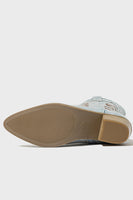 Load image into Gallery viewer, Dark Blue Mid Calf Chunky Heel Embroidered Cowgirl Boots