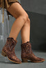 Load image into Gallery viewer, Brown Leopard Wide Calf Cowgirl Chunky Heel Pointed Toe Ankle Boots