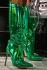 Load image into Gallery viewer, Sparkly Hot Pink Knee High Heel High Stiletto Boots