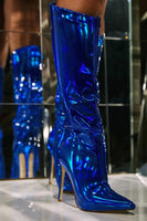 Load image into Gallery viewer, Sparkly Hot Pink Knee High Heel High Stiletto Boots