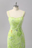 Load image into Gallery viewer, Sparkly Green Beaded Sheath Maxi Prom Dress with Slit