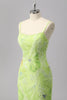 Load image into Gallery viewer, Sparkly Green Beaded Sheath Maxi Prom Dress with Slit
