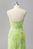 Load image into Gallery viewer, Sparkly Green Beaded Sheath Maxi Prom Dress with Slit