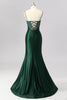 Load image into Gallery viewer, Sparkly Dark Green Mermaid Long Corset Prom Dress with Beading