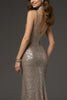 Load image into Gallery viewer, Sparkly Dark Silver Mermaid V-Neck Long Sequin Formal Dress with Slit