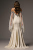 Load image into Gallery viewer, Sparkly Ivory Mermaid Off the Shoulder Long Formal Dress with Cape