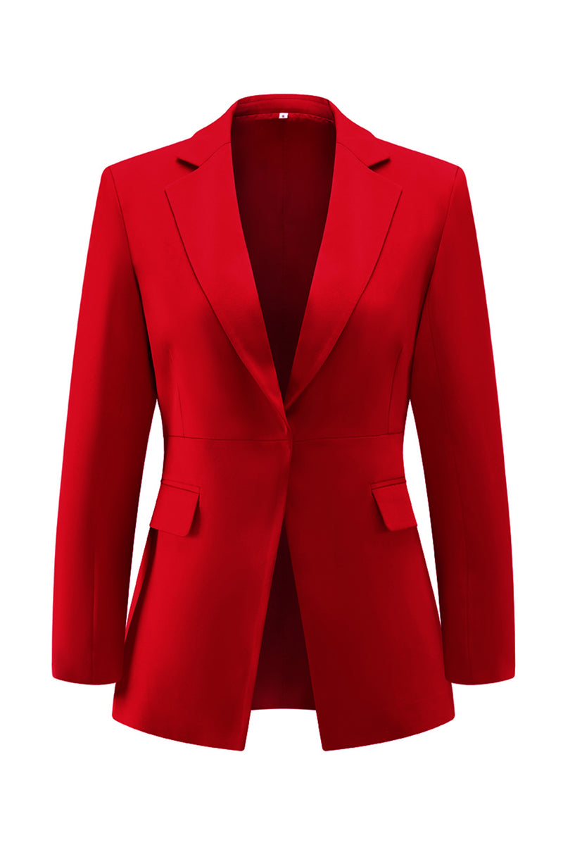 Load image into Gallery viewer, 2 Piece Red Long Sleeves Notched Lapel Prom Suits with Pockets