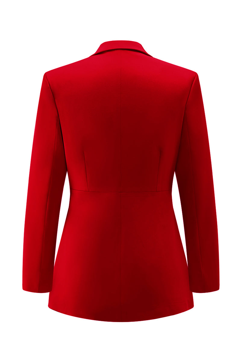 Load image into Gallery viewer, 2 Piece Red Long Sleeves Notched Lapel Prom Suits with Pockets