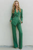 Load image into Gallery viewer, 2 Piece Green Long Sleeves Prom Suits with Pockets
