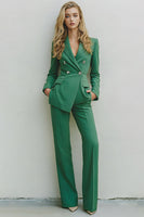 Load image into Gallery viewer, 2 Piece Green Long Sleeves Prom Suits with Pockets