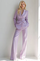 Load image into Gallery viewer, Lilac 2 Piece Long Sleeves Notched Lapel Prom Suits with Belt