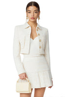 Load image into Gallery viewer, 2 Piece White Single Breasted A Line Short Tweed Interview Outfits