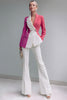 Load image into Gallery viewer, 2 Piece White Peak Lapel Patchwork Prom Suits with Pockets