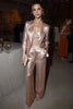Load image into Gallery viewer, Sparkly 2 Piece Blush Notched Lapel Satin Long Sleeves Prom Suits