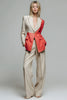 Load image into Gallery viewer, 2 Piece Khaki Red Patchwork One Button Peak Lapel Long Sleeves Prom Suits