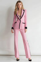 Load image into Gallery viewer, 2 Piece Pink Peak Lapel Fitted Prom Suits
