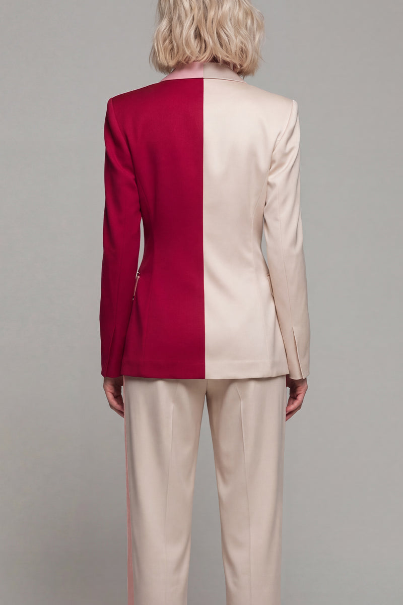 Load image into Gallery viewer, 2 Piece Light Khaki Patchwork Notched Lapel Business Suits with Pockets