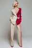 Load image into Gallery viewer, 2 Piece Light Khaki Patchwork Notched Lapel Business Suits with Pockets