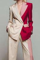 Load image into Gallery viewer, 2 Piece Light Khaki Patchwork Notched Lapel Business Suits with Pockets