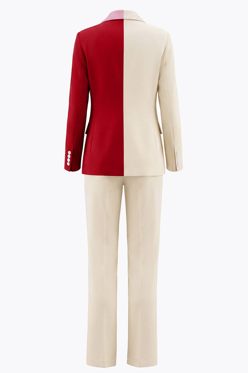 Load image into Gallery viewer, 2 Piece Light Khaki Patchwork Notched Lapel Business Suits with Pockets