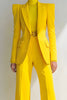 Load image into Gallery viewer, 2 Piece Yellow One Button Peak Lapel Prom Suits with Sleeves
