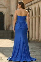 Load image into Gallery viewer, Sparkly Royal Blue Beaded Mermaid Long Corset Prom Dress with Appliques
