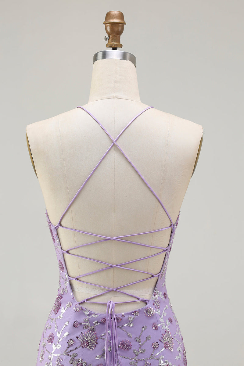 Load image into Gallery viewer, Sparkly Champagne Mermaid Floral Long Prom Dress with Slit