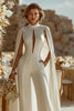 Load image into Gallery viewer, Ivory Keyhole High Neck Bridal Jumpsuits with Pockets