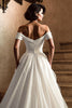 Load image into Gallery viewer, White Off the Shoulder A Line Sweep Train Wedding Dress with Slit