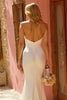Load image into Gallery viewer, Simple Ivory Mermaid Halter Sweep Train Wedding Dress