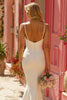Load image into Gallery viewer, Simple Ivory Spaghetti Straps Sweep Train Mermaid Wedding Dress