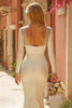 Load image into Gallery viewer, Ivory V-Neck Sweep Train Mermaid Wedding Dress with Sleeves