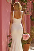 Load image into Gallery viewer, White Thick Straps Floor-Length Mermaid Wedding Dress with Rhinestone