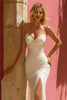 Load image into Gallery viewer, Ivory Spaghetti Straps Floor-Length Mermaid Wedding Dress with Slit