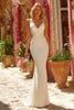 Load image into Gallery viewer, Ivory Mermaid Floor-Length Ruched Wedding Dress