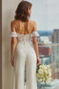 Load image into Gallery viewer, White Off the Shoulder Lace Bridal Jumpsuits