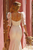 Load image into Gallery viewer, Ivory Appliqued Floor-Length Mermaid Wedding Dress with Slit