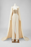 Load image into Gallery viewer, Long Sleeves Cabernet Mother of the Bride Jumpsuits with Pockets