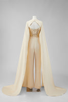 Load image into Gallery viewer, Long Sleeves Cabernet Mother of the Bride Jumpsuits with Pockets