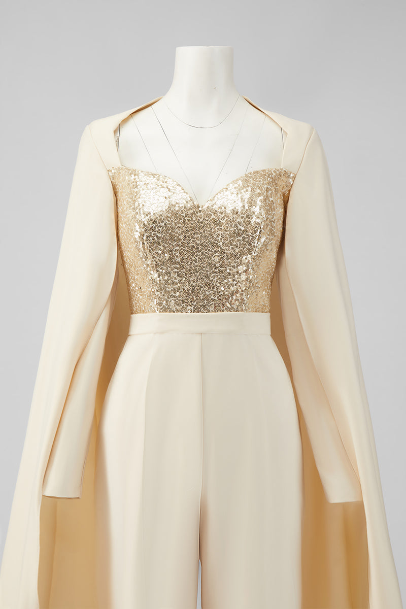 Load image into Gallery viewer, Long Sleeves Cabernet Mother of the Bride Jumpsuits with Pockets