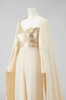 Load image into Gallery viewer, Long Sleeves Cabernet Mother of the Bride Jumpsuits with Pockets