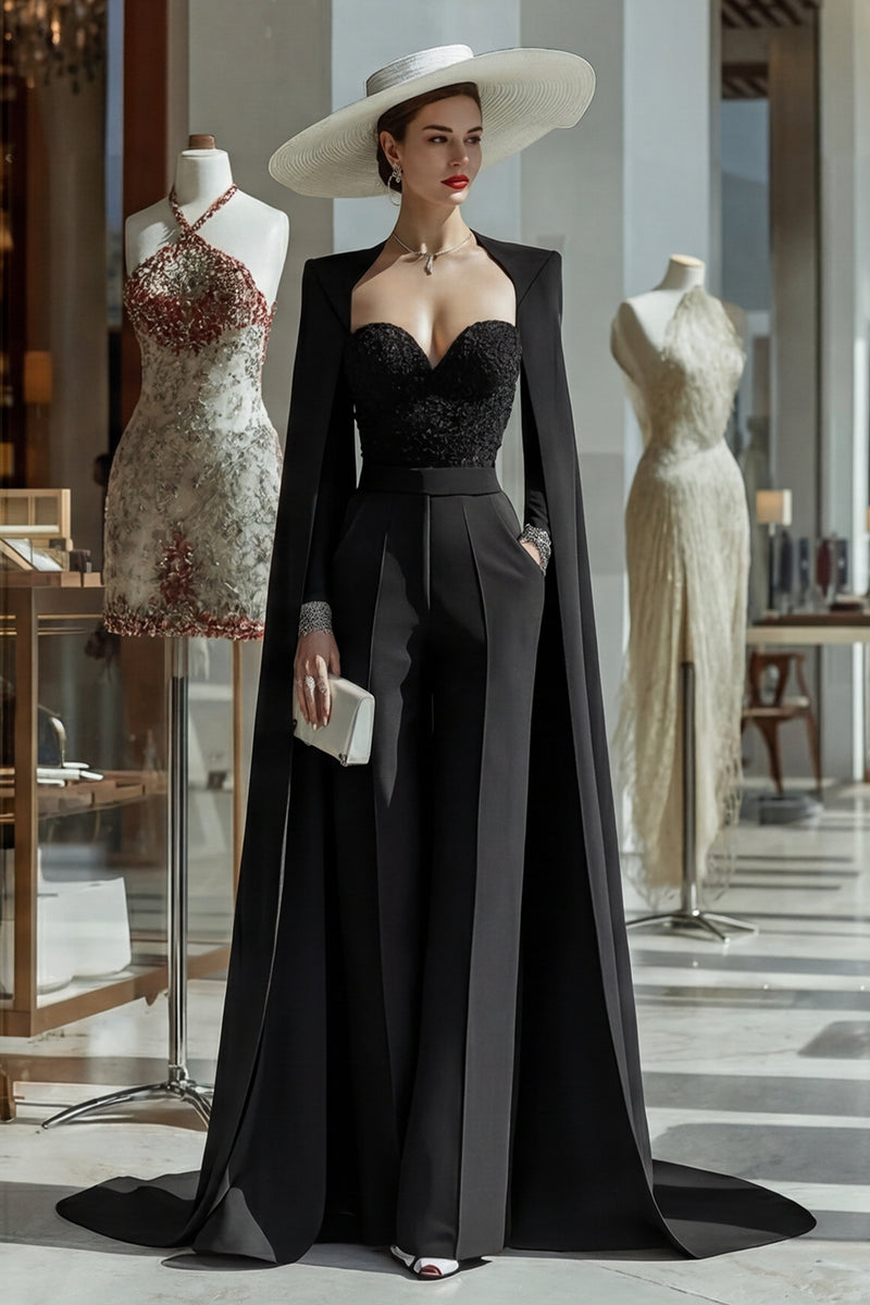 Load image into Gallery viewer, Long Sleeves Cabernet Mother of the Bride Jumpsuits with Pockets