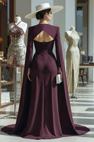 Load image into Gallery viewer, Long Sleeves Cabernet Mother of the Bride Jumpsuits with Pockets