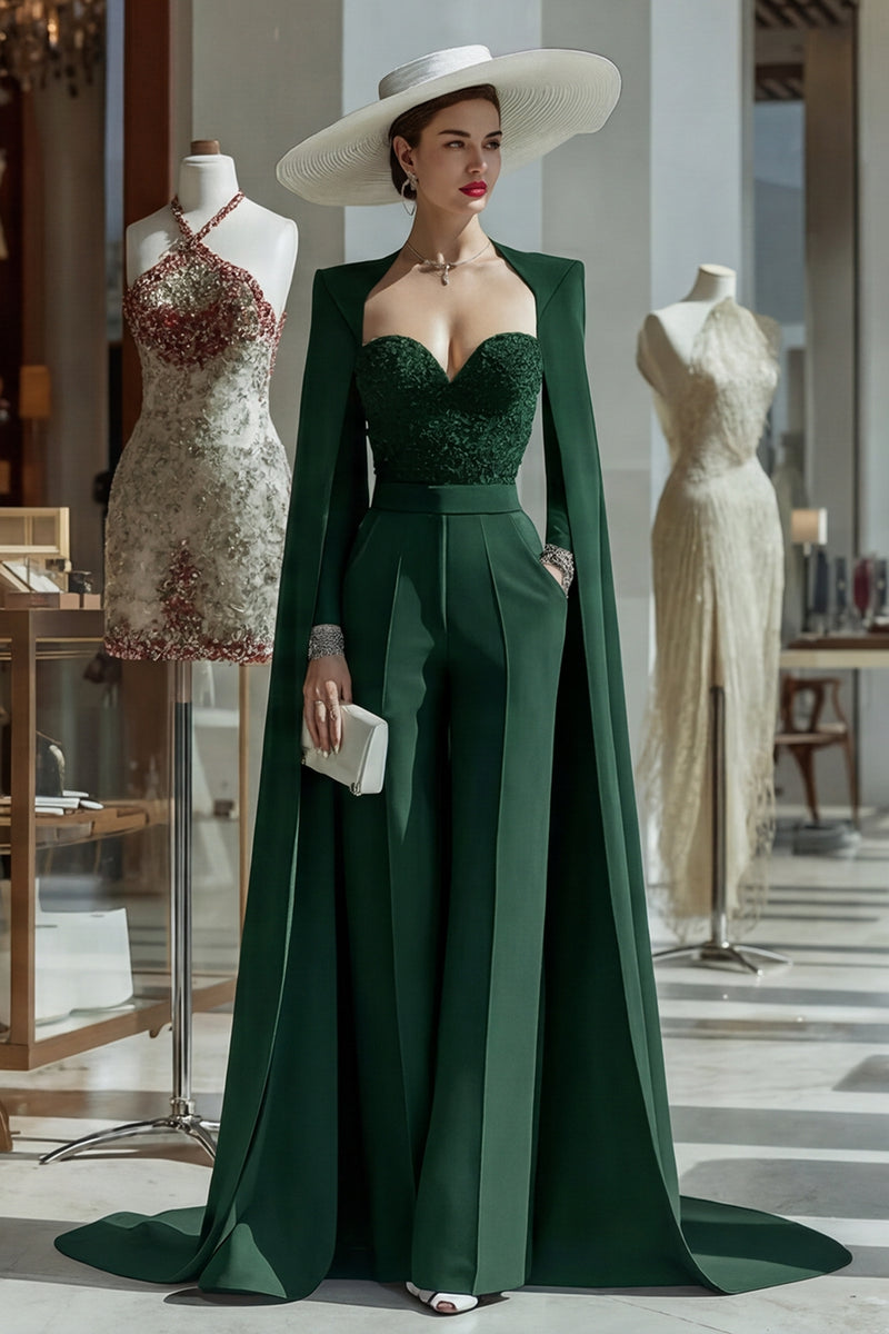 Load image into Gallery viewer, Long Sleeves Cabernet Mother of the Bride Jumpsuits with Pockets