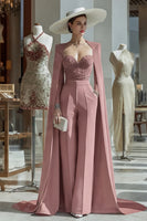 Load image into Gallery viewer, Long Sleeves Cabernet Mother of the Bride Jumpsuits with Pockets