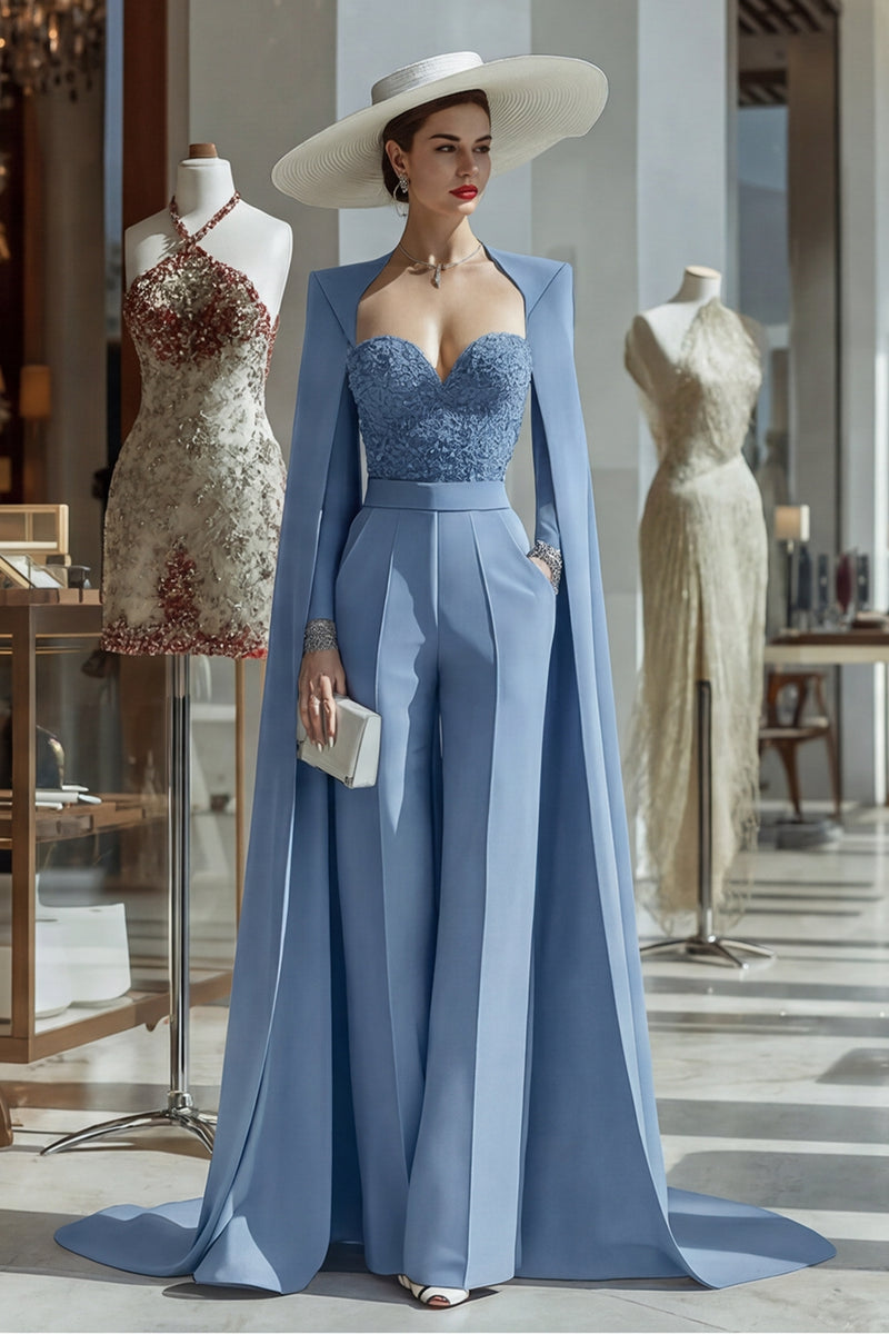 Load image into Gallery viewer, Long Sleeves Cabernet Mother of the Bride Jumpsuits with Pockets