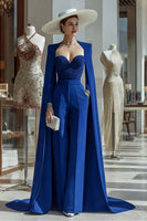 Load image into Gallery viewer, Long Sleeves Cabernet Mother of the Bride Jumpsuits with Pockets