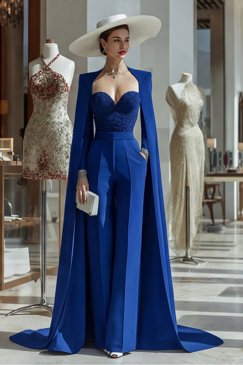 Load image into Gallery viewer, Long Sleeves Cabernet Mother of the Bride Jumpsuits with Pockets